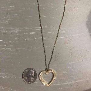Gold Rhinestone Open Heart